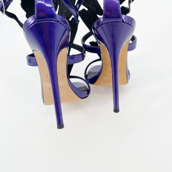 Giuseppe Zanotti Metallic Purple Cruel Alien Wing Stiletto Heel Sandals IT 37 - Picture 8 of 13